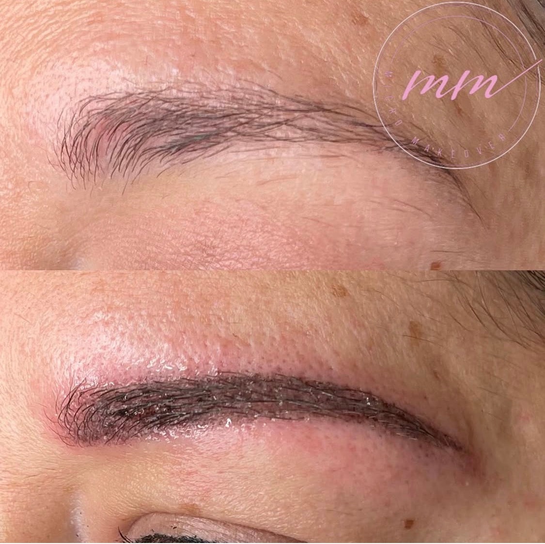 Powder Brows — right after procedure can leave you a little red, but once healed, will look perfect for you!